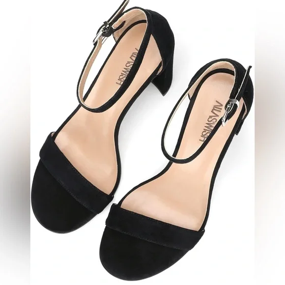 Swede chunky heels sandals - Picture 3 of 5